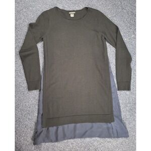 Club Monaco Tight Knit Wool Layered Sweater Dress Black Blue Size Small‎